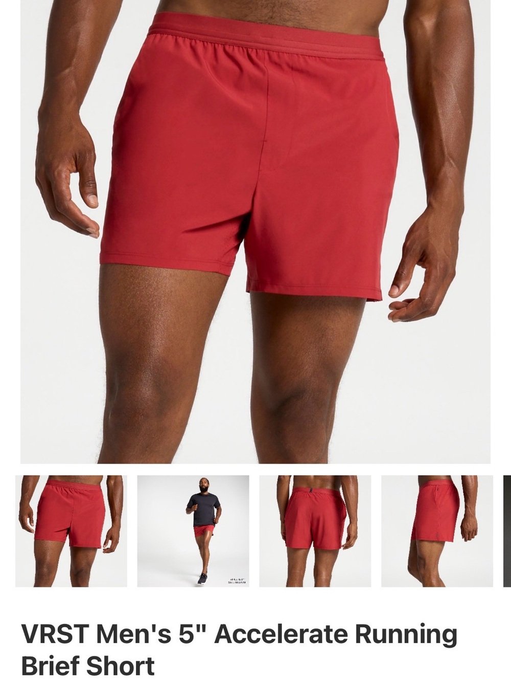 VRST Men's 5" Accelerate Running Brief Short — this pair is TANGERINE COLOR